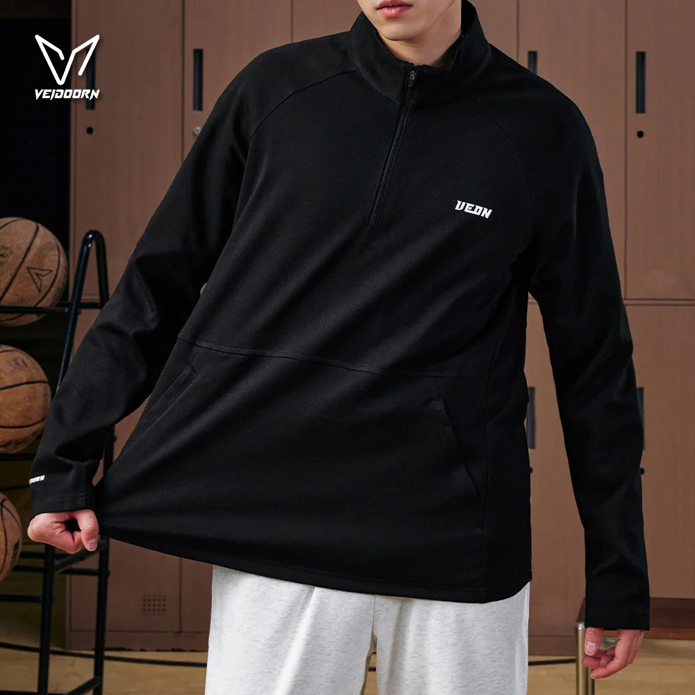 

Mens Pullover Hoodie Half Zip Stand Collar Casual Sweatshirt Thin Spring Fall Streetwear Trendy Athleisure Fashion