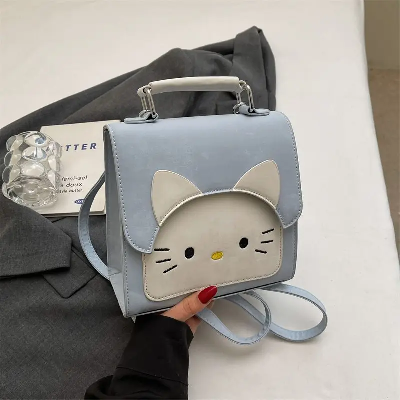 

New Sanrio Women's Handbag Hello Kitty Women's Backpack Portable Versatile commuter tote bag Large Capacity Square Shoulder Bag