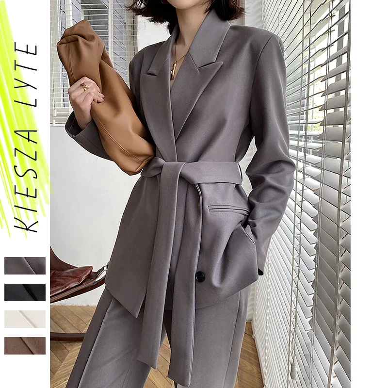 Ladies Suits Set Pants and Blazer Purple  Elegant Women Korean Fashion Two piece Suit Sets Femme Office Wear Mujer Blazer