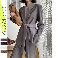 Abiti da donna Set Pantaloni e blazer Viola Elegante donna Moda coreana Set di abiti a due pezzi Femme Office Wear Mujer Blazer