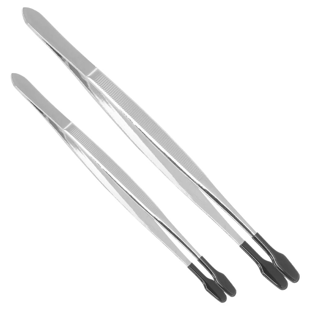 

2 Pcs Stamp Clip Craft Tweezers for Metal Decal Collecting Tool Martensitic Stainless Steel