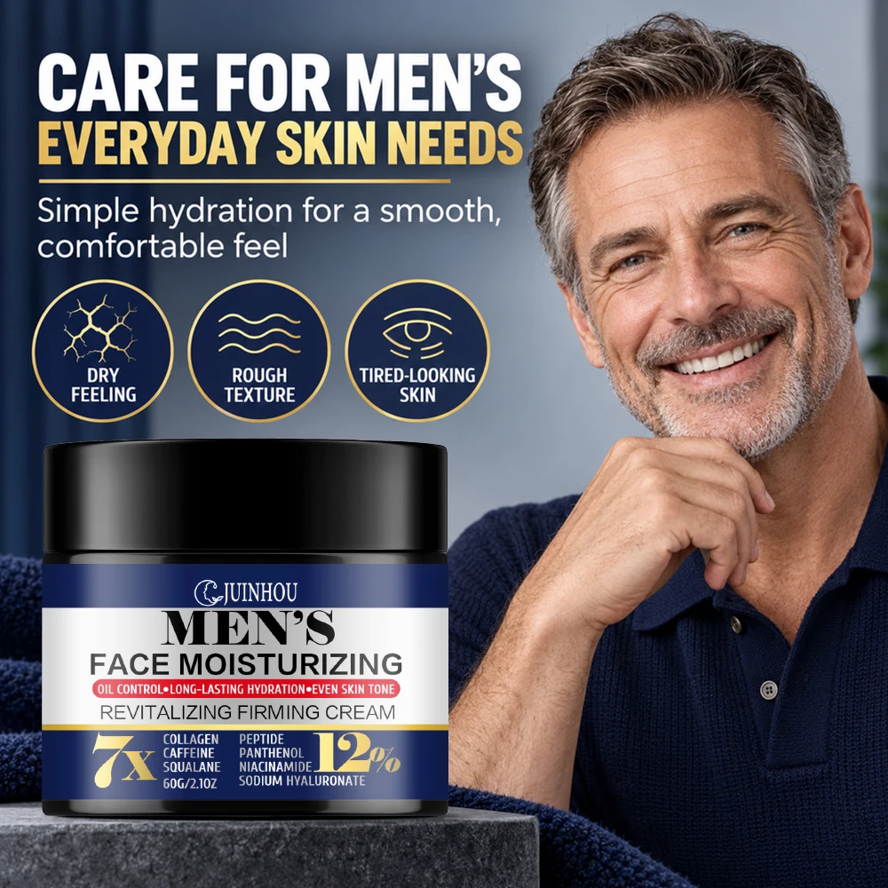 JUINHOU Men's Anti-Aging & Moisturizing Cream Non-Greasy Niacinamide Tripeptide Complex Improves Skin Sagging And Roughness