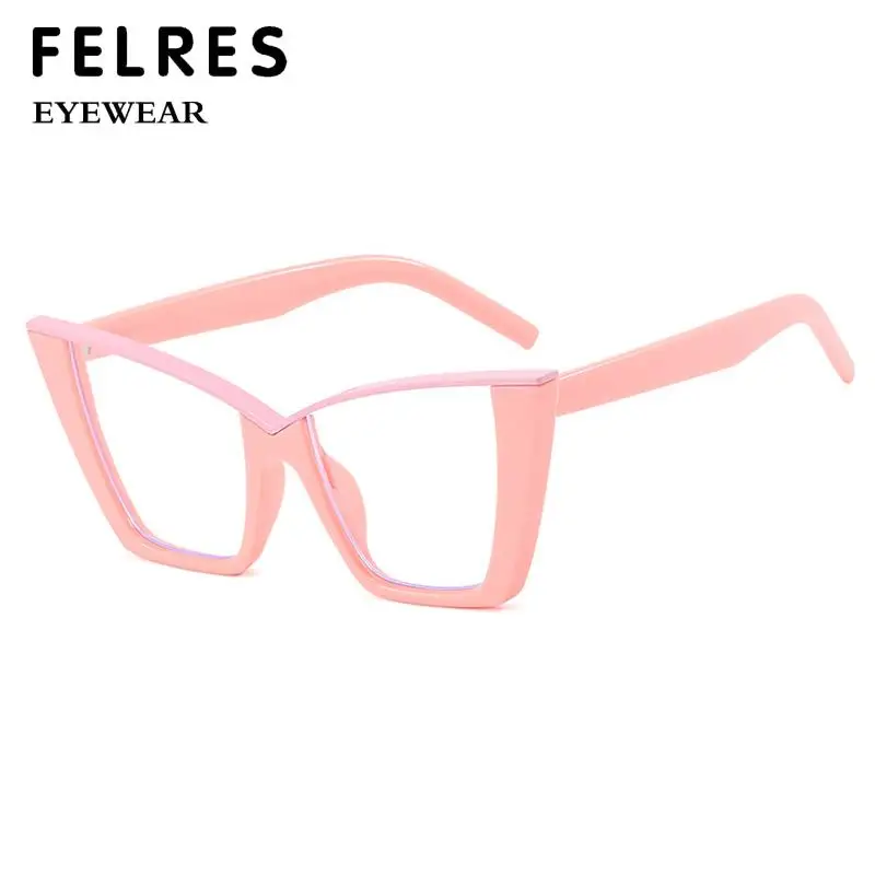 Cat Eye Large Frame Minus Lens Prescription Eyeglasses Women Customized Short Sight Prescription Glasses 0 -0.5 -0.75 To -6.0