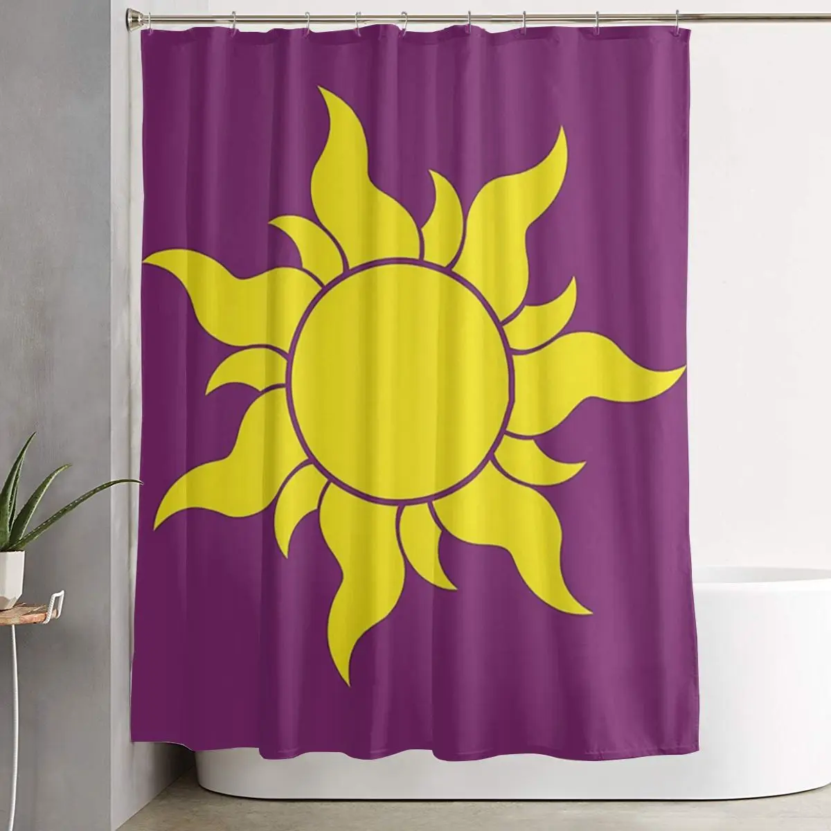 

Водонепроницаемая занавеска для душа Rapunzel из полиэстера с крючками для ванной комнаты