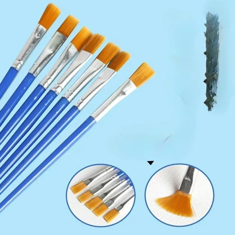20-50Pcs Painting Brushes Set Art Round Flat Nylon Hair Line Paint Brush for Oil Acrylic Watercolor Kids/Artists/Students Draw
