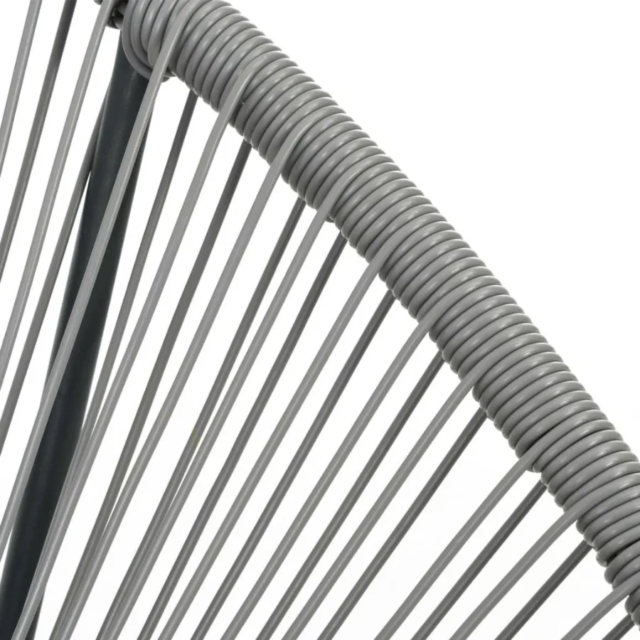 كرسي هزاز على شكل قمر خارجي رمادي بولي راتان