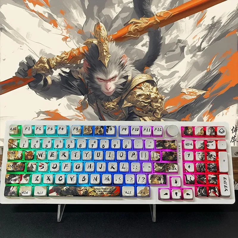 Black Myth: Wukong PBT Sublimation Multicolor Mechanical Keyboard KeyCaps SAX High Mechanical Keyboard Complete Set Collect gift