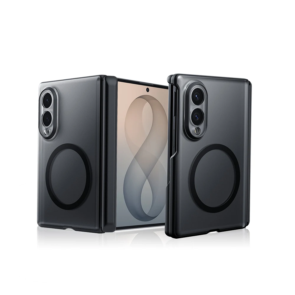 XUNDD For Samsung Galaxy Z Fold 8 Wide Case, Hinge Protection Matte Translucent Hard PC Magnetic Shockproof Folding Screen Funda