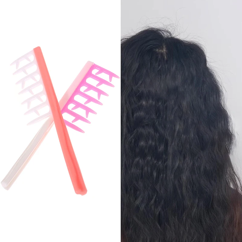 Hair Styling Curly Fluffy Brush Salon Scalp Massage Z Shape Combing Brush Smoothing Heatless Curl Combs Barber Tools image 2