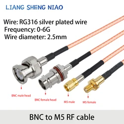 RG316 line BNC to M5/L5/10-32UNF acceleration sensor vibration test connection line M5-BNC/JJ