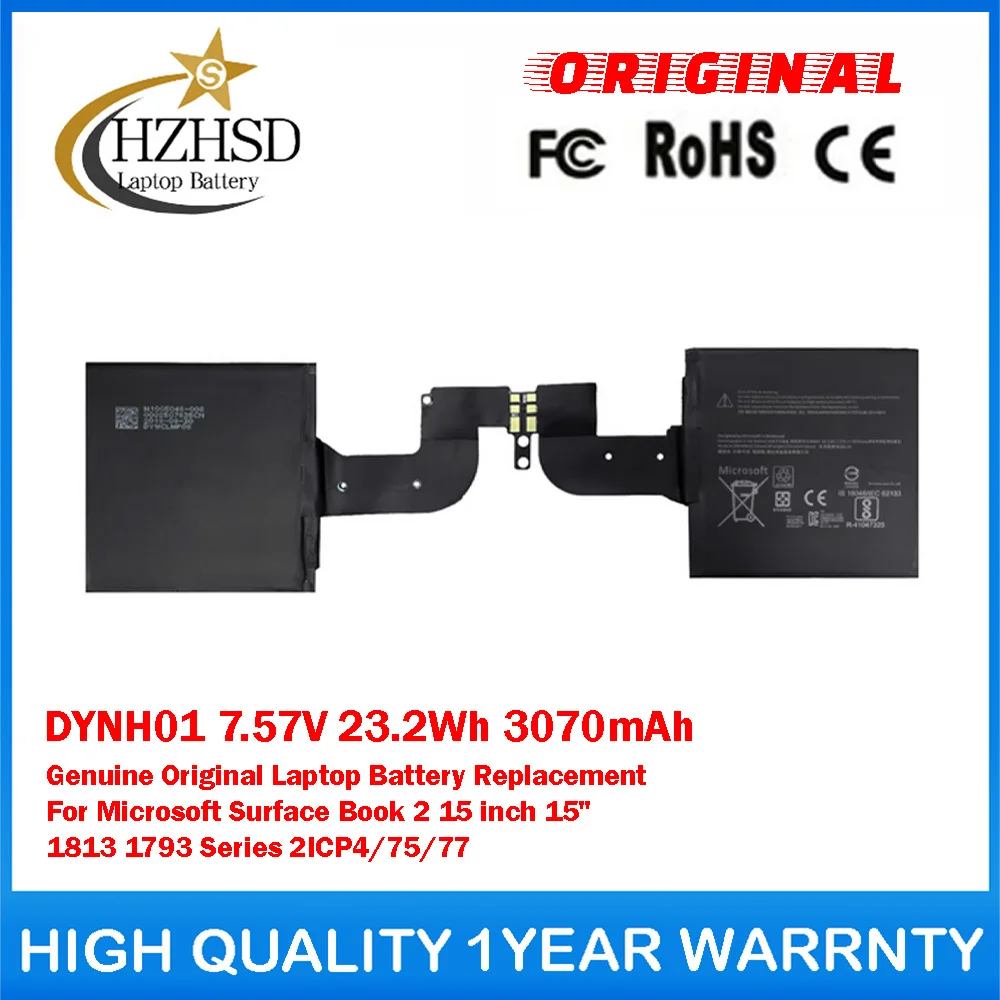 

DYNH01 7.57V 23.2Wh 3070mAh Genuine Original Laptop Battery Replacement For Microsoft Surface Book 2 15 inch 15" 1813 1793Series