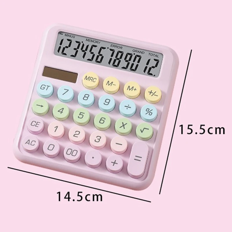 Calculatrice de bureau couleur bonbon, idéale pour le bureau et l'école, la papeterie des étudiants, les calculs