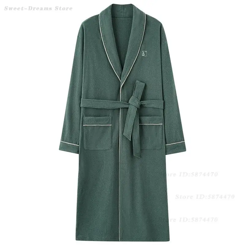 الرجال حجم كبير رداء المخملية ملابس خاصة الخريف الشتاء طويلة الأكمام البشكير كيمونو ثوب الذكور الدافئة ثوب النوم المتسكعون ملابس المنزل #4