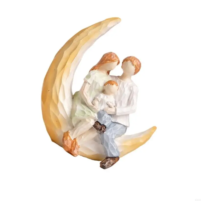 Familienfiguren, Kunstharz, Familienskulptur, Eltern, Sohn, Tochter, Statue, Heimdekoration, Geburtstag, Erntedankfest, B03E – Detail 7