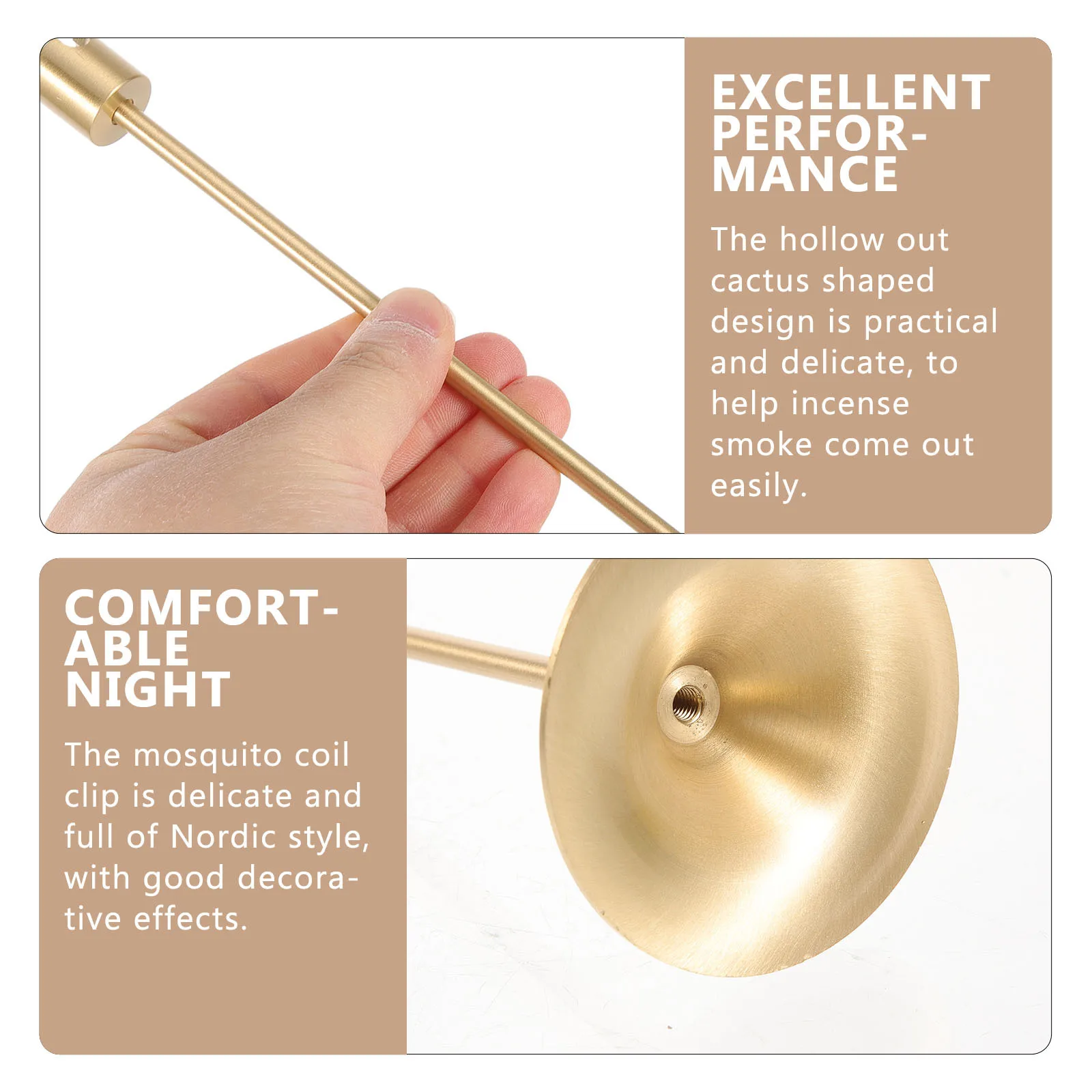 U字型真鍮香炉クリップデスクトップ収納ラック屋内ホームデコレーション蚊取り線香スタンド防風スタンド