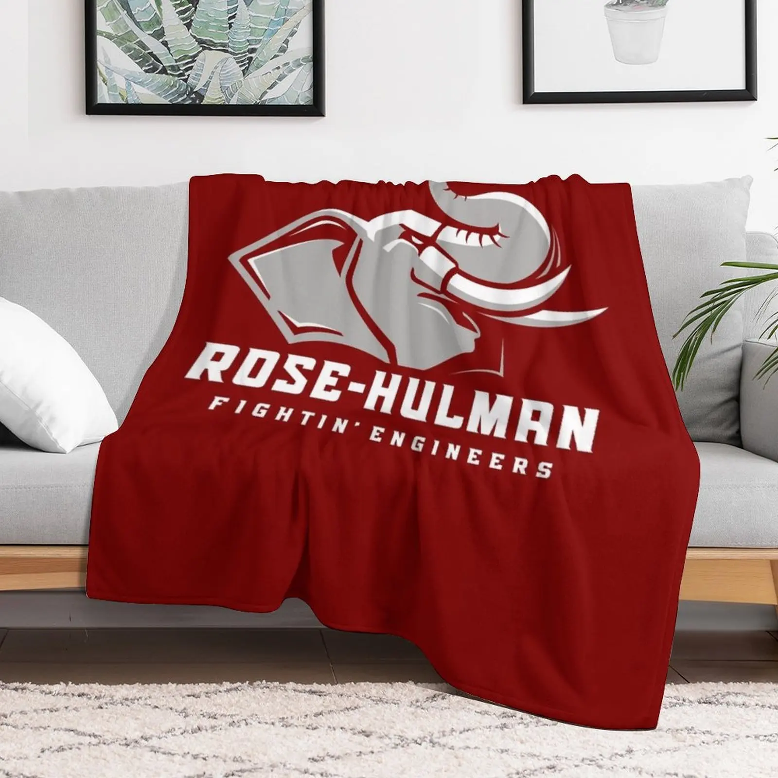 The Rose Hulman Fightin' Engineers Throw Blanket Nap Quilt Camping Blankets