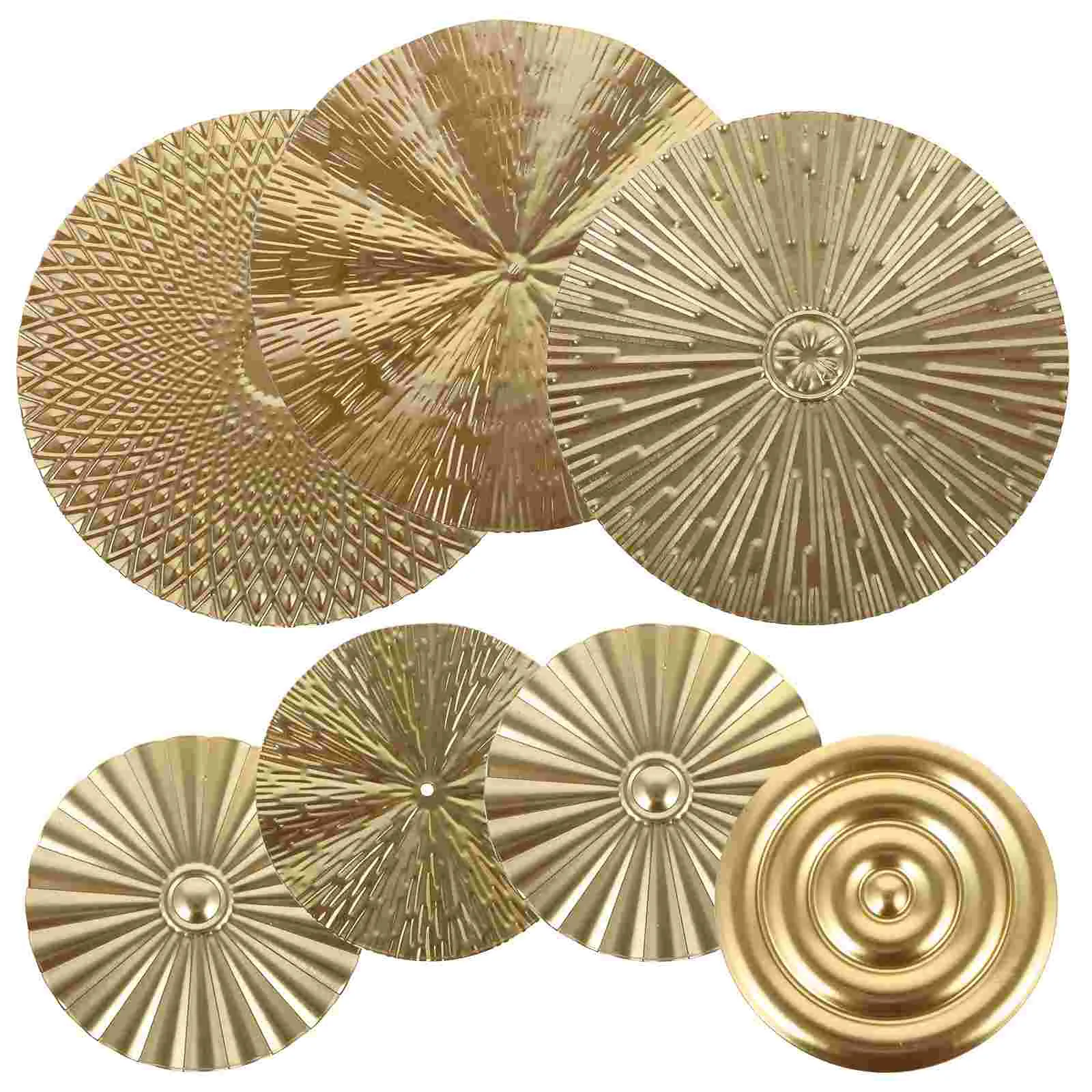 

Golden Disc Wall Hanging Construction Sombrero Toy Custom Headband Paintable Brass
