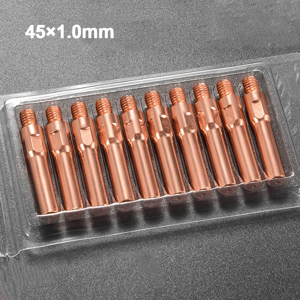 10PCS For Welding Machine Copper Tips 45mm Length 8 8mm Outer Diameter with Threaded M6 for Accurate Wire Feed and For Welding