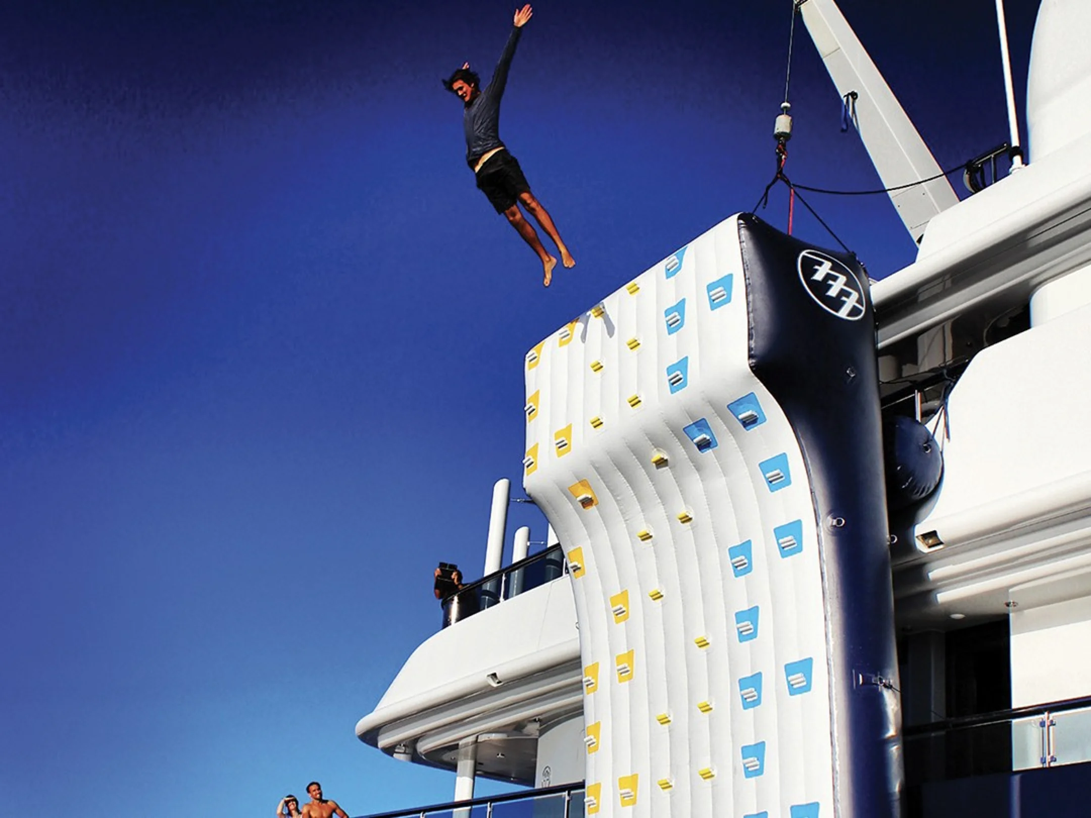 Novo design de parede de escalada de água inflável para adultos para barco