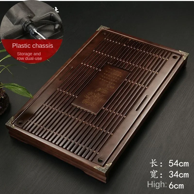 Solid Wood Tea Tray Drainage Water Storage Kung Fu  Set Drawer Tea Board Table Chinese Tea Ceremony Tools