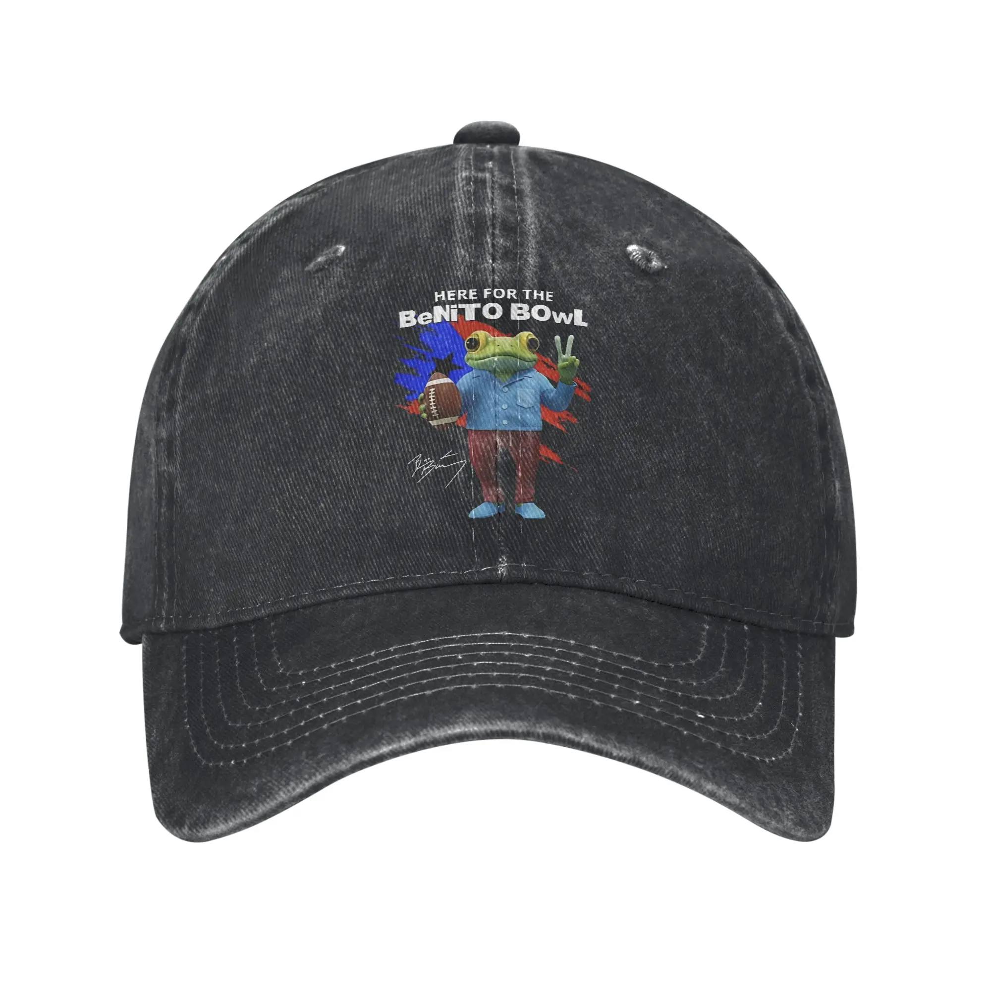 Here For The Benito Bowl Bad Bunny Baseball Cap Distressed Cotton  Snapback Hat Men Women Outdoor Workouts Adjustable Caps Hat