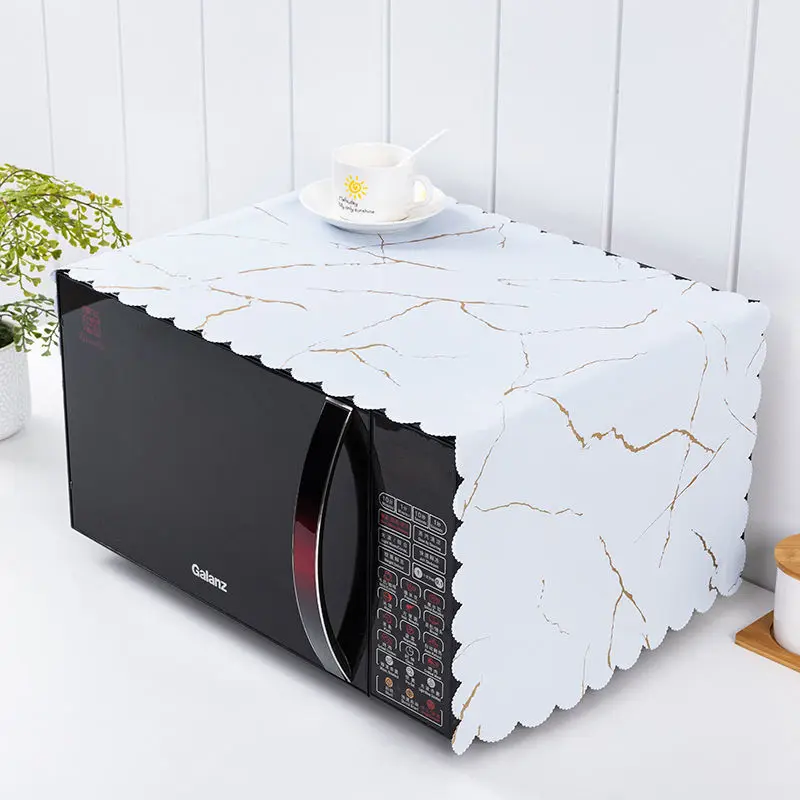 Waterproof Oil-proof Microwave Oven Dust-proof Covers Kitchen Nordic PVC Refrigerator Washing Machine Portable Antifouling Mats