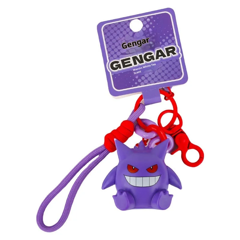 Genuino Pokemon Portachiavi Pikachu Gengar Sylveon Sprigatito Quaxly Fuecoco Anime Action Figure Giocattolo Portachiavi Fragranza Ciondolo Regalo