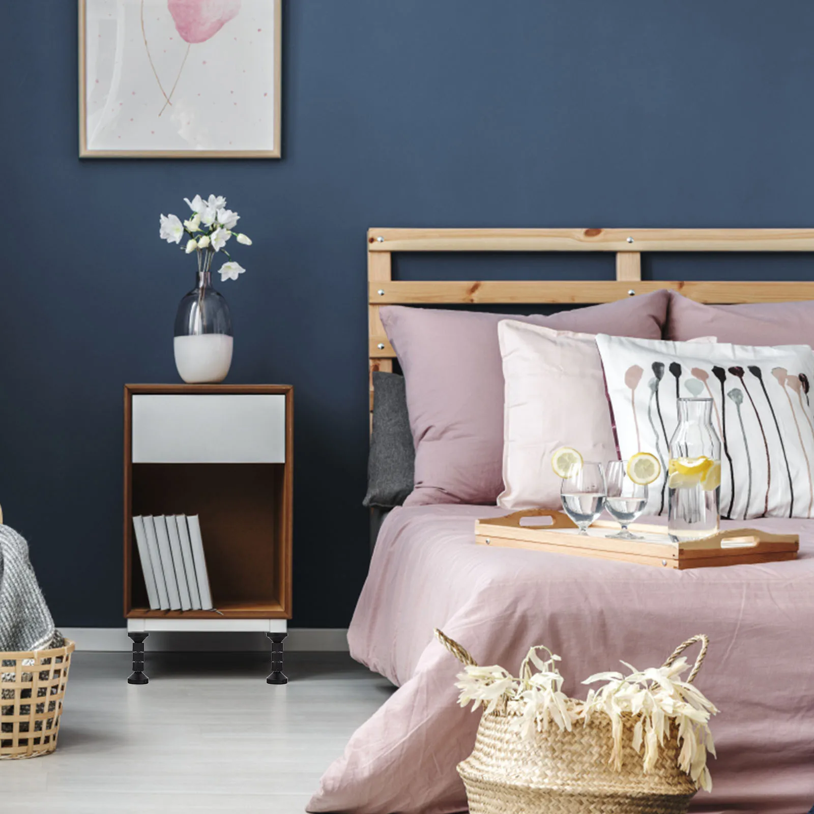 

4Pcs Adjustable Threaded Bed Stabilizer Prevent Vibration Fixer for Bed Frame Headboard Sofa Cabinet Furniture