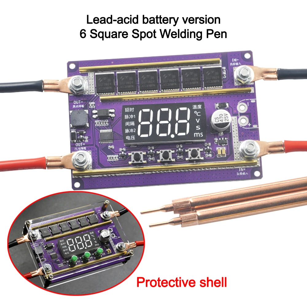 K100 90A~180A Spot Welder Control Board Adjustable Double Pulse LED Digital Display Spot Welder Main Board DC 9V~16V