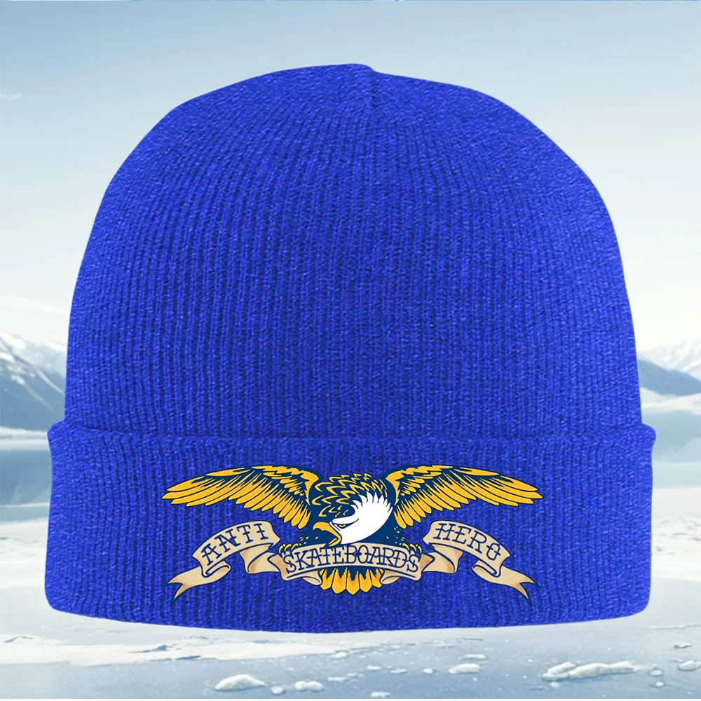 Alas de águila patinando marca emblema hombres mujeres unissex sombrero de punto gorro camisa gorra invierno térmico cálido Navid