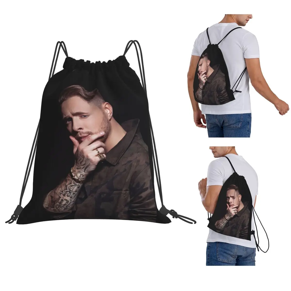 Custom Egor Kreed Russian Rapper Backpacks Fashion Drawstring Bags Sundries Bag Book Bags for Man Woman Students
