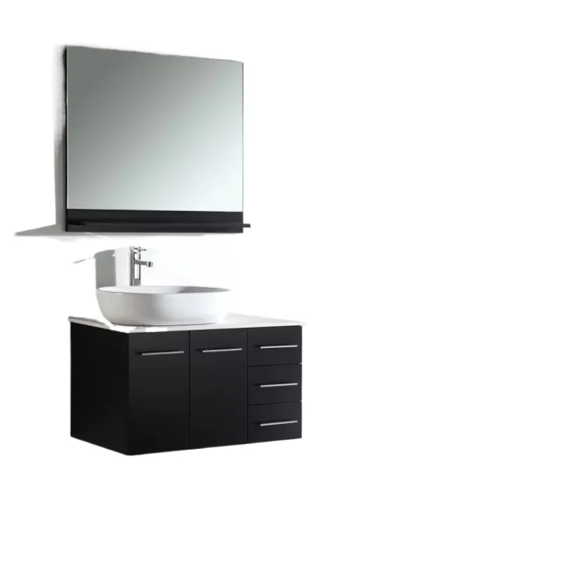 

Modern oak bathroom closet stone vanity for apartment wall mounted bathroom vanity