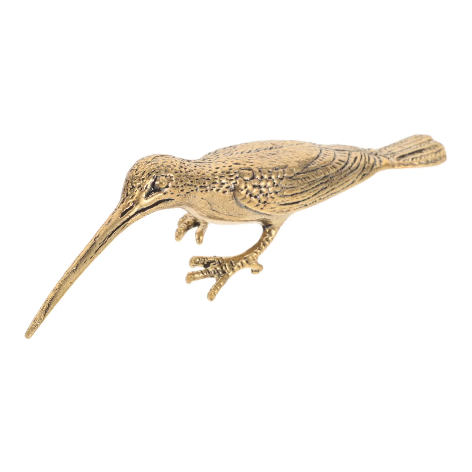 Brass Hummingbird Decoration Miniature Bird Statue Artistic Longbeaked Design Elegant Tabletop Sculpture for Home Office Feng
