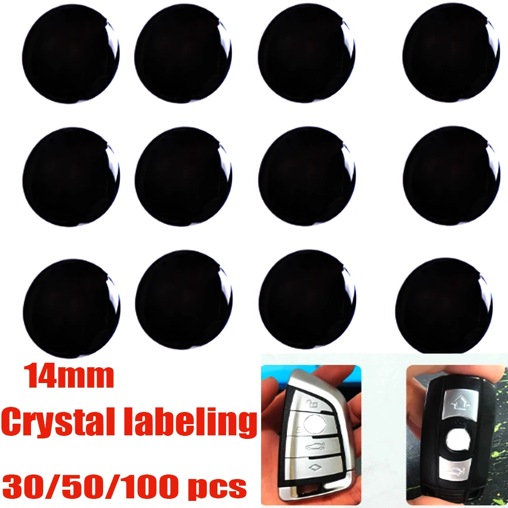 

Car Key Stickers 14MM Round PVC Crystal Resin Car Decal with Strong Adhesive Backing for BMW FOR BNE-Z