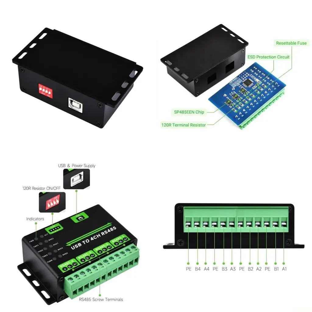 

B03F Advanced USB to 4 Way RS485 Converter, Perfect for Data Collections and Analysis