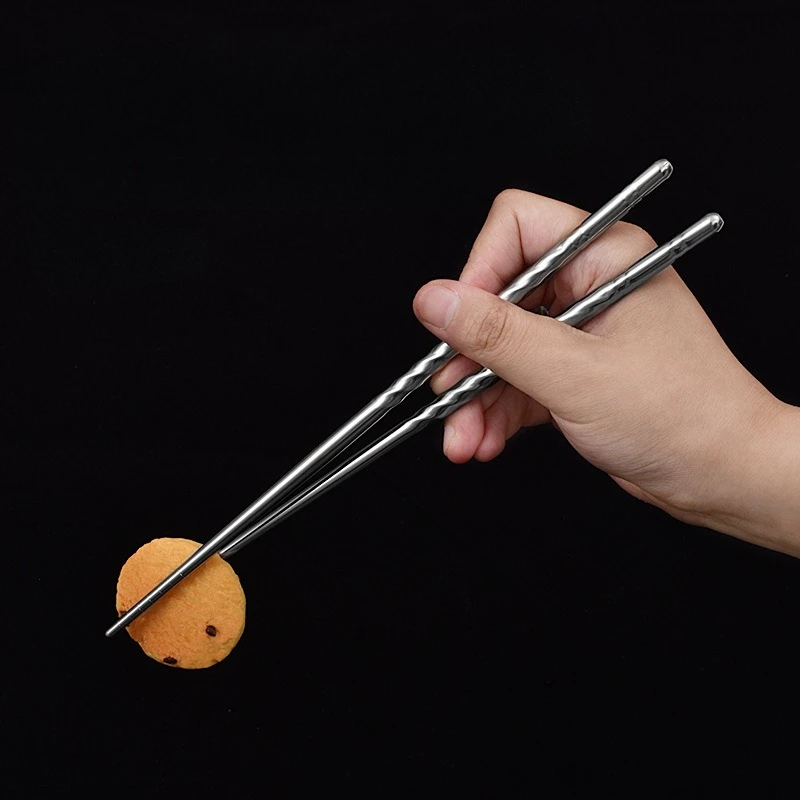 Stainless Steel Chopsticks New Household High Appearance Level Thread 5 Pairs Simple Non-slip Alloy Chopsticks Kitchen Tableware