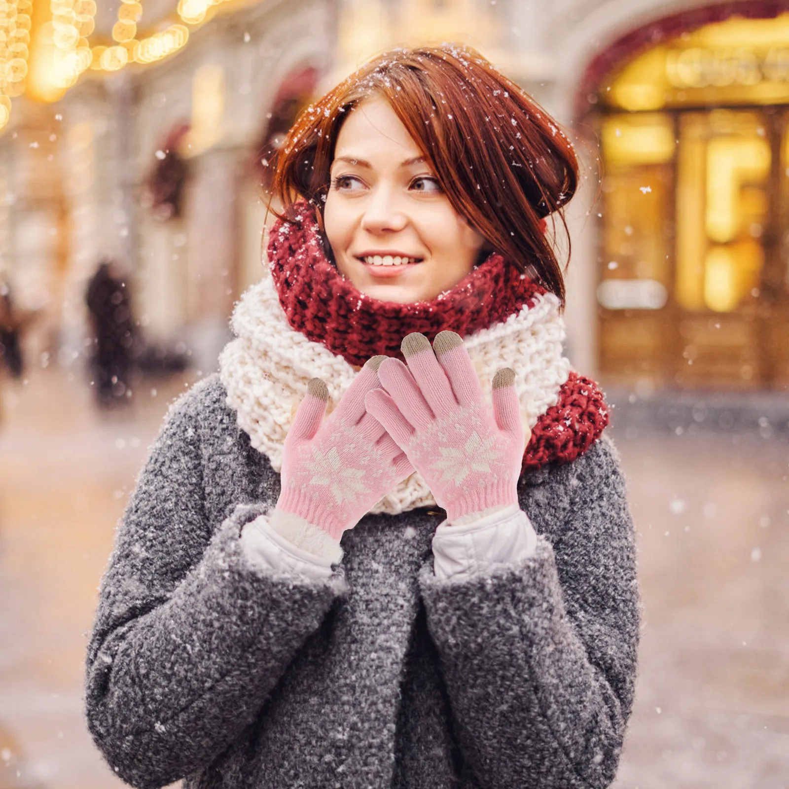 

Thickened Warm Touchscreen Winter Thermal Cycling Gloves Windproof Foldable Outdoor Gloves For Women Men 1 Pair
