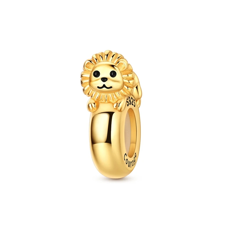 Goldfarbener, funkelnder Zirkon-Schmetterlings-Anhänger mit Clip-Sicherheitskette, passend für original 925er Sterlingsilber-Schmuck – Geschenk