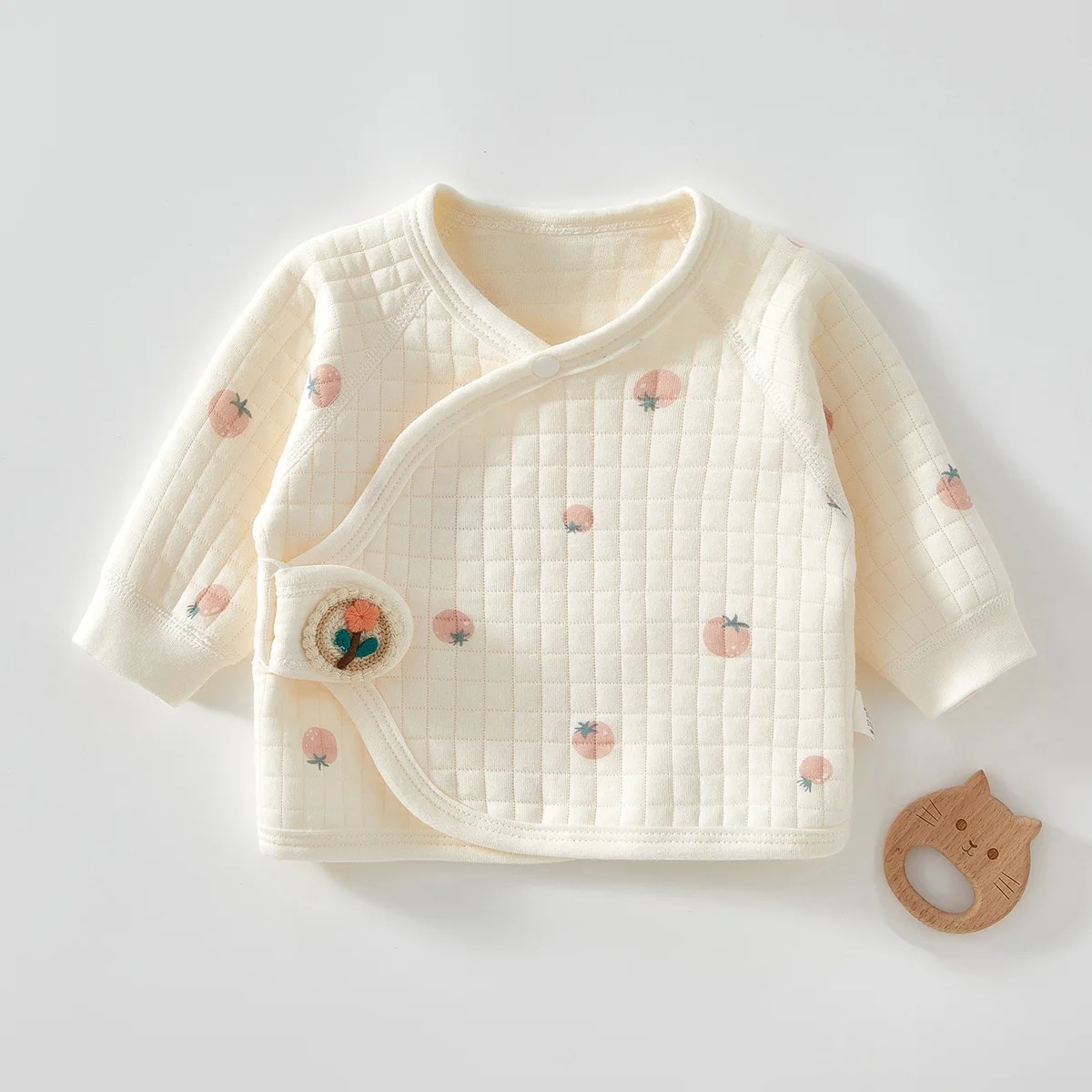 Autumn Newborn Tops 0-3 Months Baby Cardigans Warm Comfortable and Breathable Pure Cotton Half-Back Design Infant Outerwear