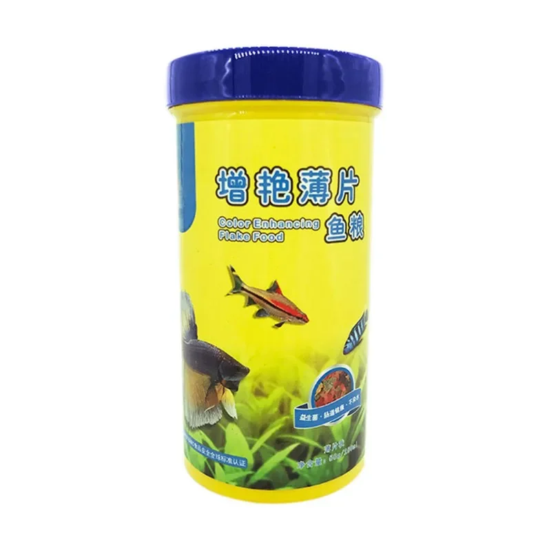 Alimento para peces, colorante e iluminador, alto en nutrientes, crecimiento de peces tropicales, copos de comida saludables para peces