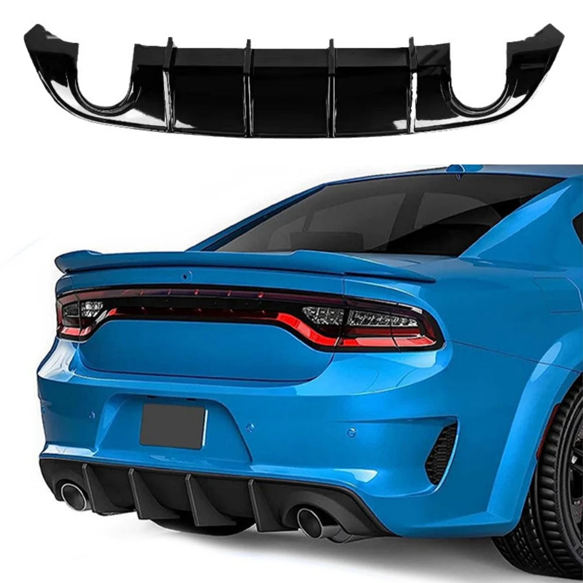 Rear Spoiler Diffuser Posterior Lip for Dodge Charger SRT 2015-2023 Modified Accessories Lower Bumper Guard