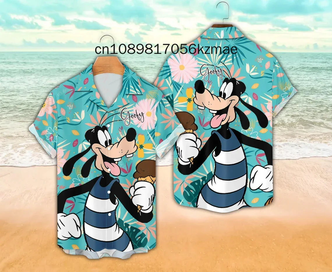 Disney Aloha Summer Party Mickey And Friends Button Down Shirt  3D Printed Hawaiian Shirt Cartoon Casual Vacation Beach Shirt