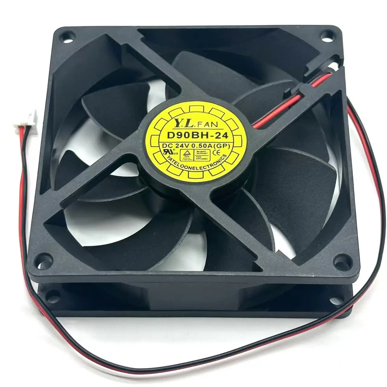 

Y.L FAN D90BH-24 DC 24 V0.50A 90x90x25mm 2-Wire Server Cooling Fan