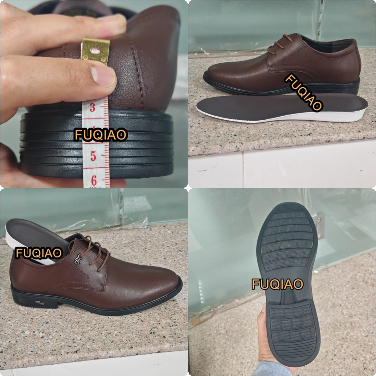 Men 5.5CM Hidden Height Increasing Dress Shoes Soft Leather Formal Business Oxfords Lace Up Elevator Shoes for Office Wedding