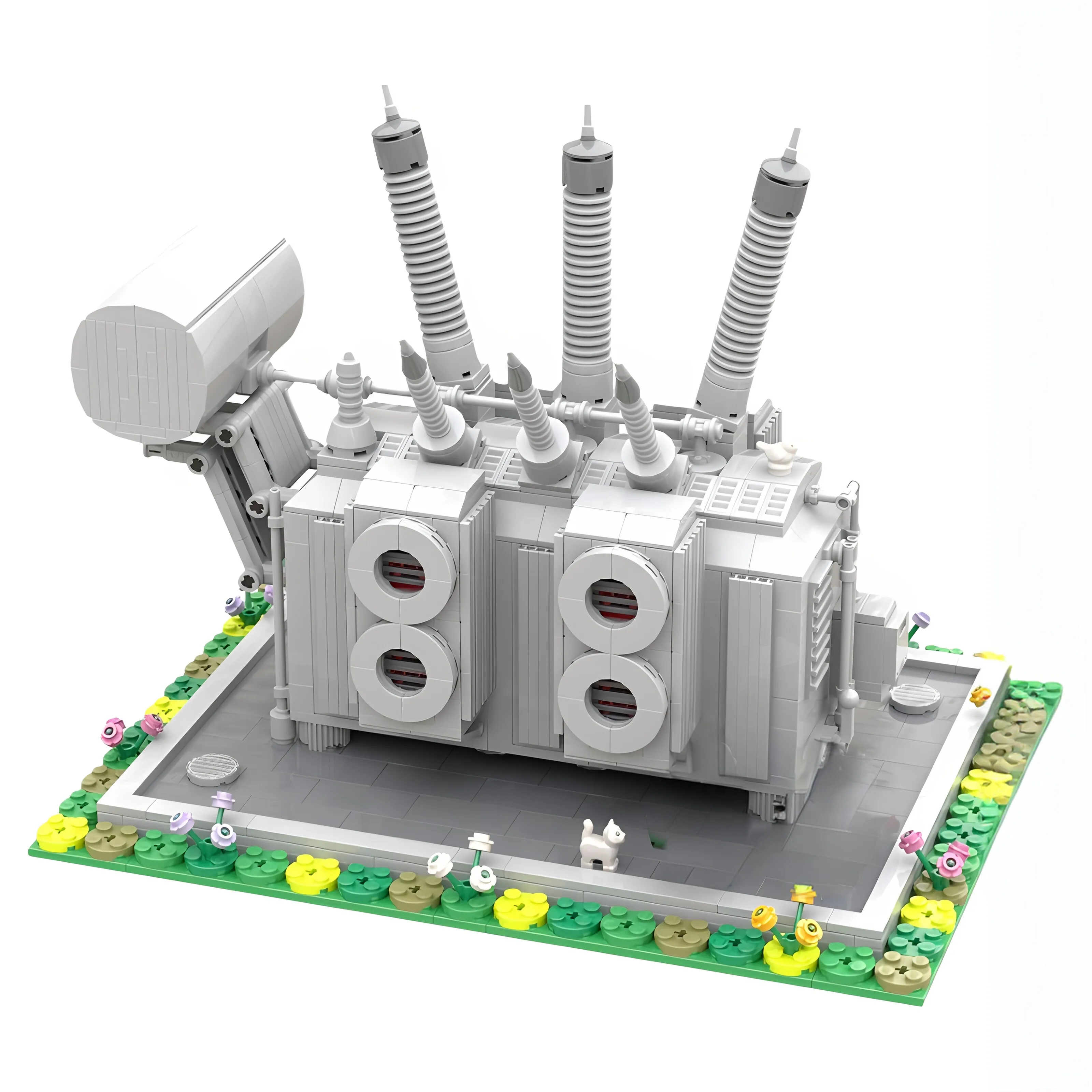 MOC High Voltage Power Substation Building Blocks Transformer Station Model Bricks DIY STEM Educational Toy for Kids Gift