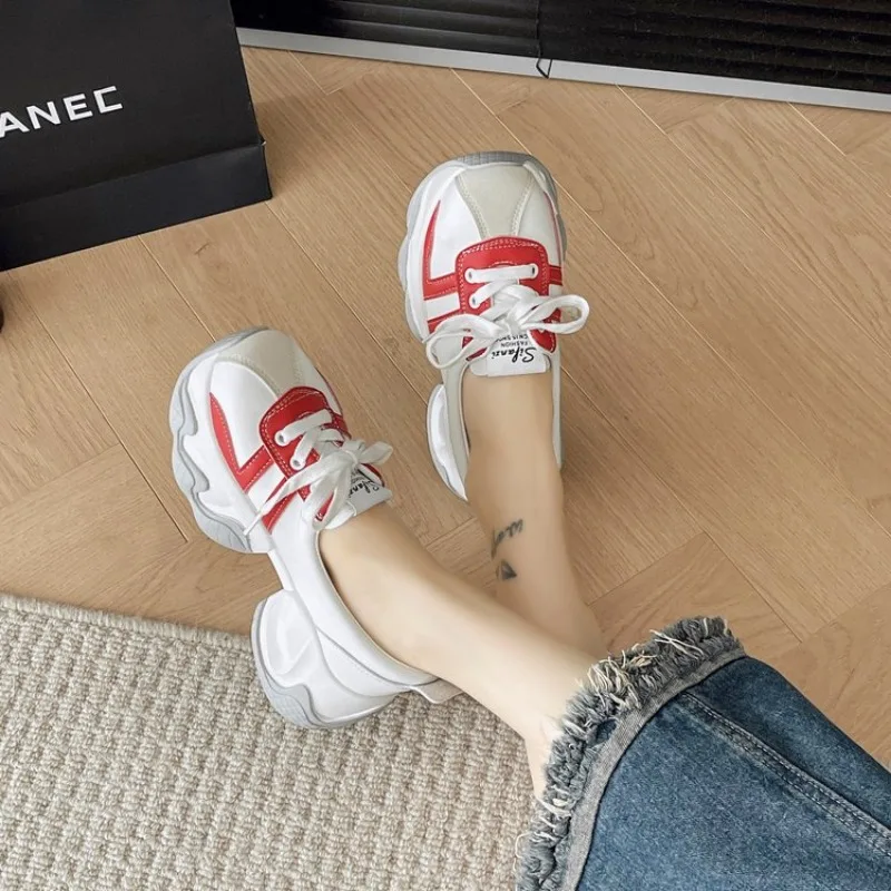 Women\'s Sneakers Platform Woman Sports Sneakers 2024 Brand Leather Female Vulcanized Shoes Sneakers Casual Ladies jogging shoes