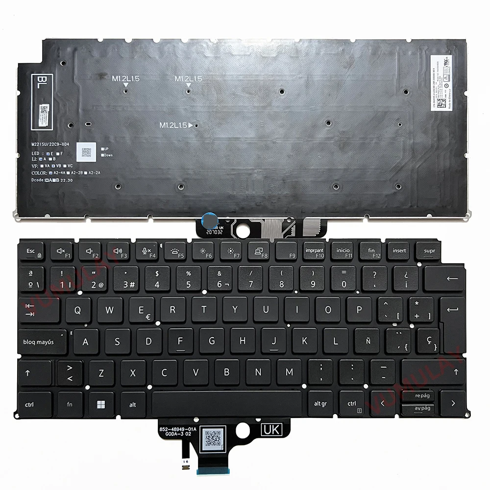 

Spanish Backlit Keyboard for Dell Latitude 7340 P178G 7340 2 in 1 6HYFJ 02DJVH 06Y4VJ 0CF88F 081JKW 025GT1 003WM1 98% NEW