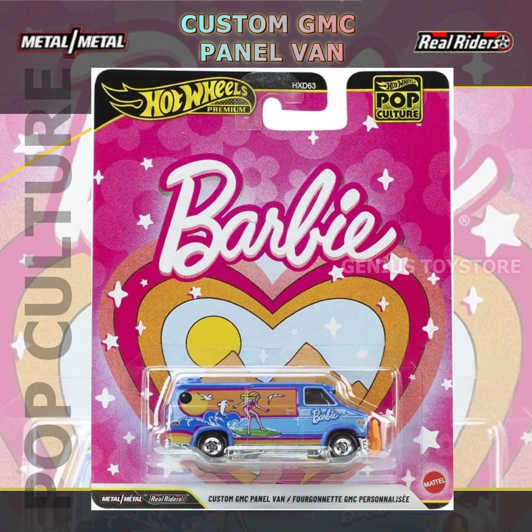 

Hot Wheels Premium 2026 Pop Culture Barbie Custom GMC Panel Van 1:64 Diecast Alloy Metal Body Retro Custom Van Collectible Toys