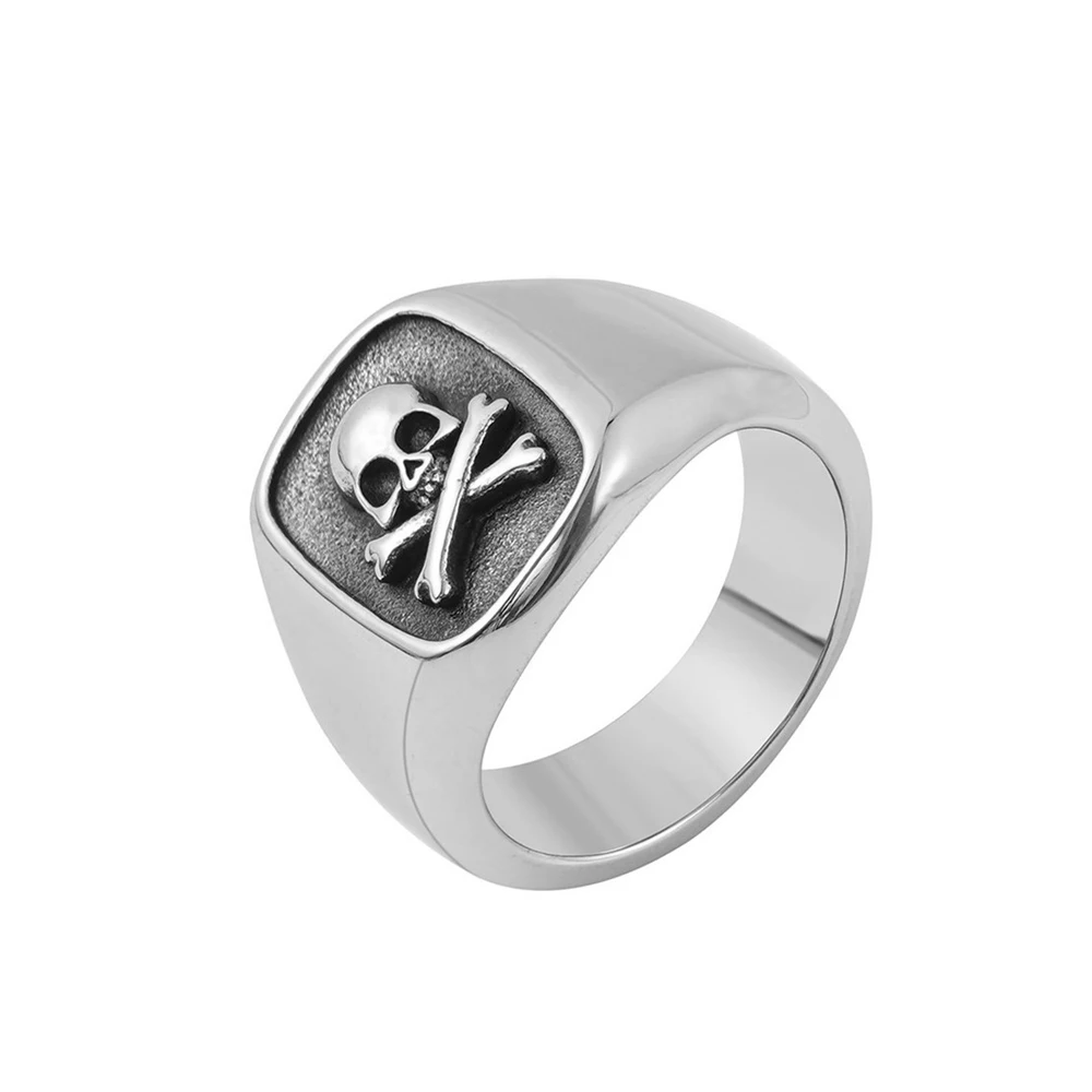 Anillo de calavera de acero inoxidable 316L para hombres y mujeres, anillos de motorista clásicos, joyería de fiesta de alto pulido, regalos de moda, envío directo