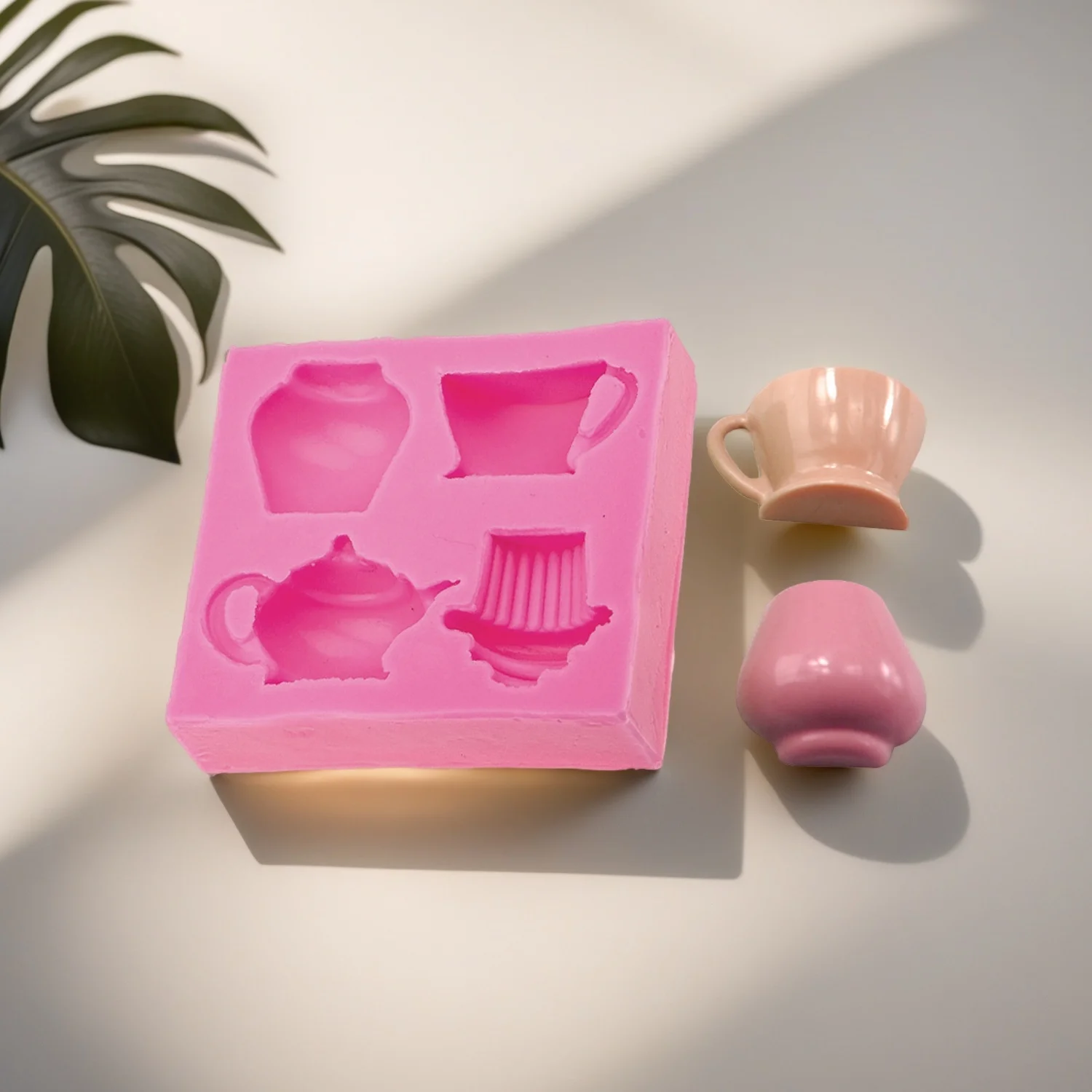 Platinum Grade Odorless Silicone Molds Halloween and Christmas Teapot Cup Fondant Mould Chocolate Mould Candy Cake Decorating